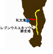 礼文林道コースの概略図